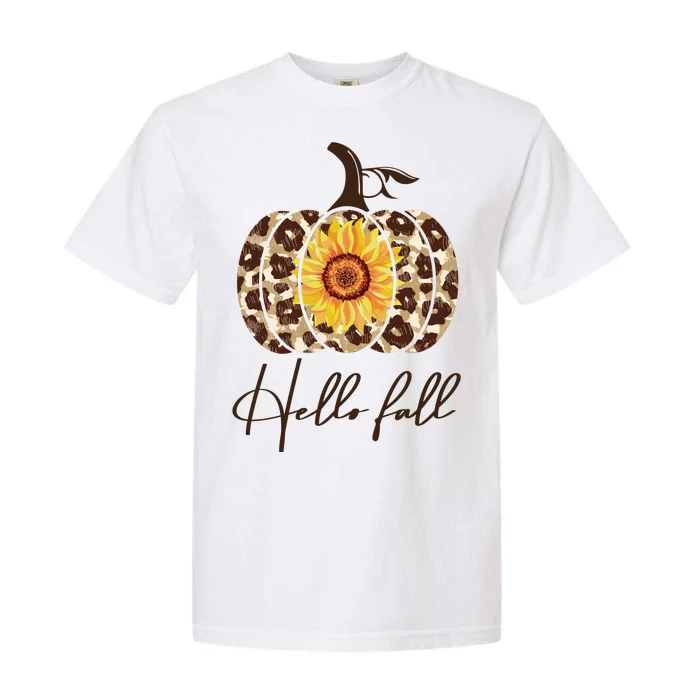 Hello Fall Sunflower Pumpkin Garment-Dyed Heavyweight T-Shirt