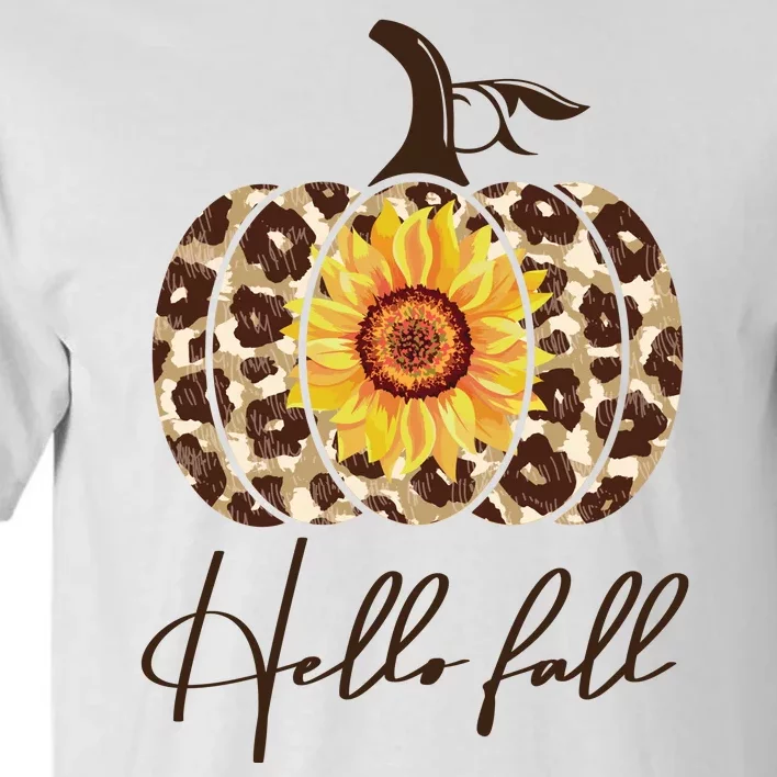 Hello Fall Sunflower Pumpkin Tall T-Shirt