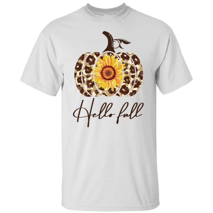 Hello Fall Sunflower Pumpkin Tall T-Shirt