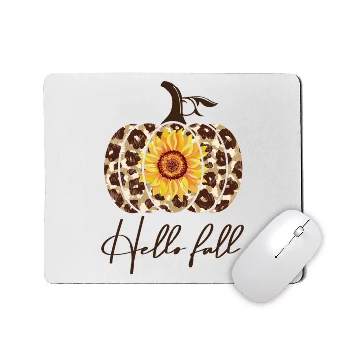 Hello Fall Sunflower Pumpkin Mousepad