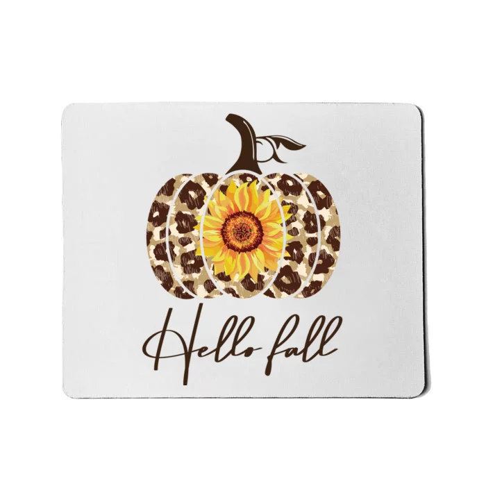 Hello Fall Sunflower Pumpkin Mousepad