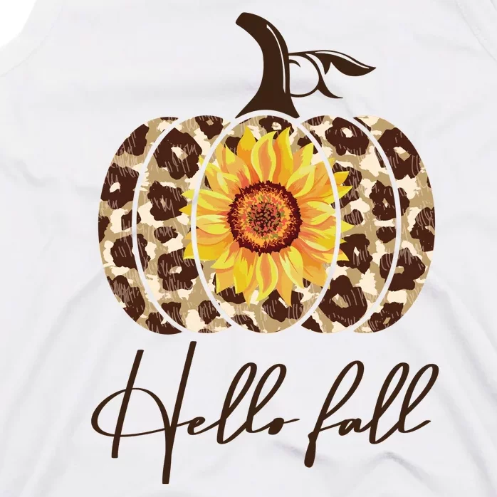 Hello Fall Sunflower Pumpkin Tank Top