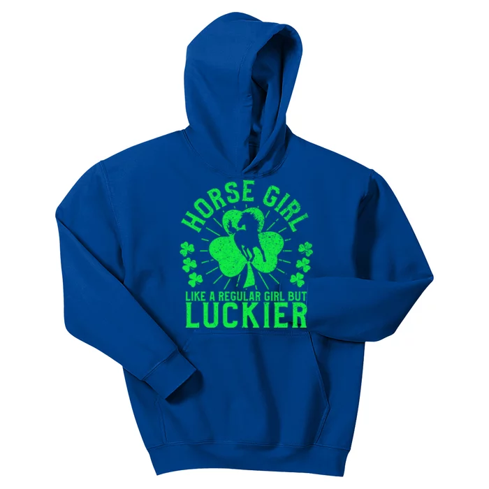 Horse Funny St Patricks Day Horseback Riding Equestrian Gift Kids Hoodie