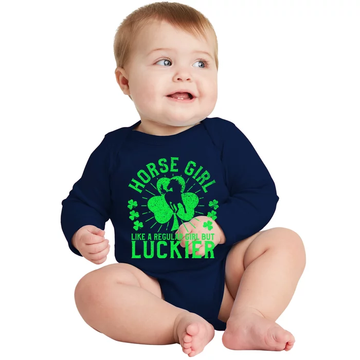 Horse Funny St Patricks Day Horseback Riding Equestrian Gift Baby Long Sleeve Bodysuit