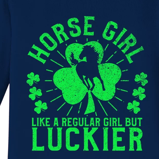 Horse Funny St Patricks Day Horseback Riding Equestrian Gift Baby Long Sleeve Bodysuit