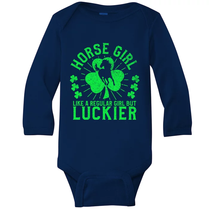 Horse Funny St Patricks Day Horseback Riding Equestrian Gift Baby Long Sleeve Bodysuit