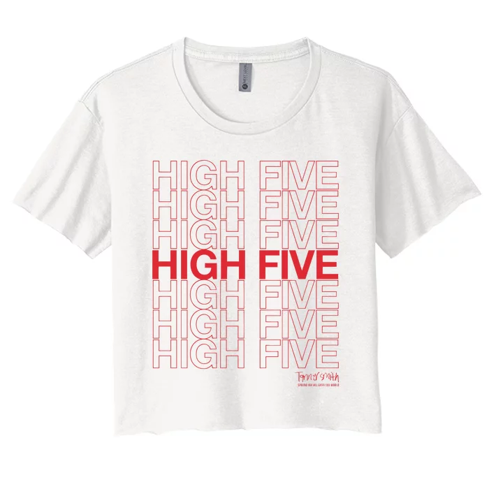 High Five Spread Joy All Over The World Women's Crop Top Tee