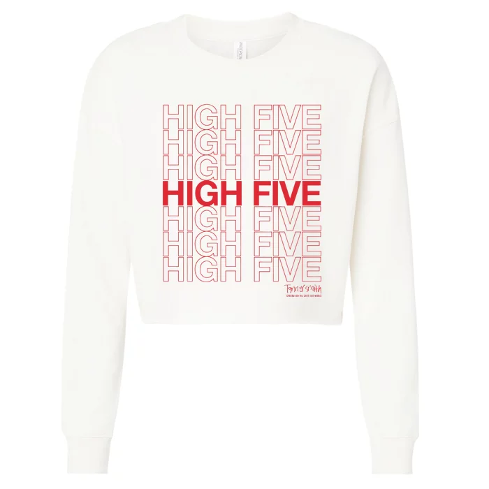 High Five Spread Joy All Over The World Cropped Pullover Crew