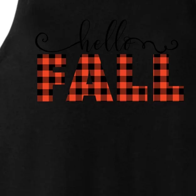 Hello Fall Season Greetings Autumn Leaves Pumpkin Spice Pun Funny Gift Ladies Tri-Blend Wicking Tank