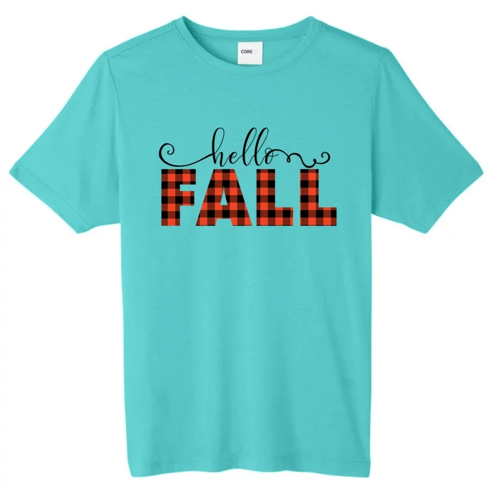 Hello Fall Season Greetings Autumn Leaves Pumpkin Spice Pun Funny Gift ChromaSoft Performance T-Shirt