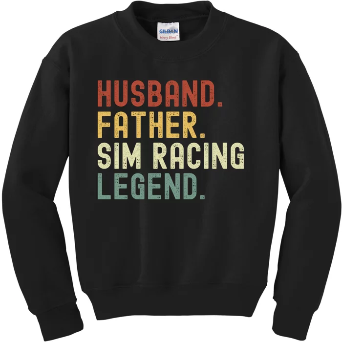 Husband Father Sim Racing Legend Racing Sim Esport Sim Racer Sim Racing Gamer Kids Sweatshirt