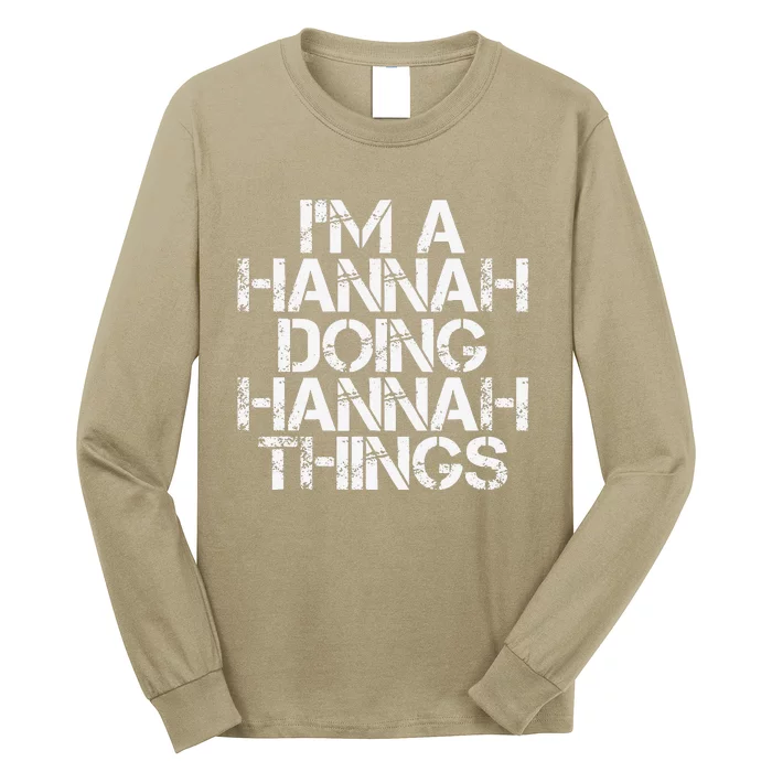 HANNAH Funny Surname Family Tree Birthday Reunion Gift Idea Long Sleeve Shirt