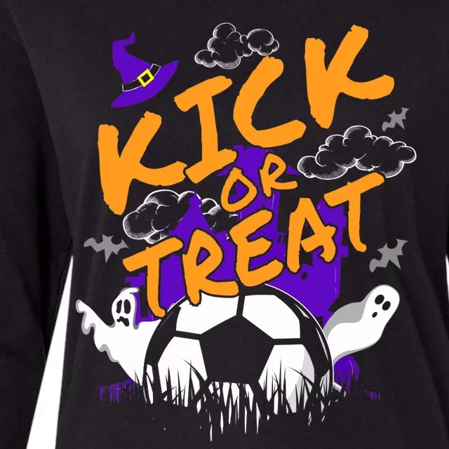 Halloween For Soccer Players With A Soccer Ball Womens Cotton Relaxed Long Sleeve T-Shirt