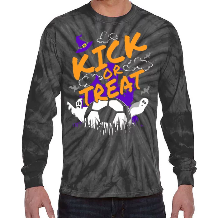 Halloween For Soccer Players With A Soccer Ball Tie-Dye Long Sleeve Shirt