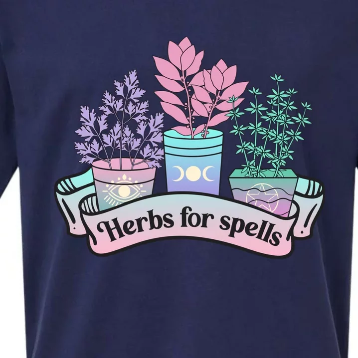 Herbs For Spells Halloween Pastel Goth Witchy Spooky Creepy Funny Gift Sueded Cloud Jersey T-Shirt