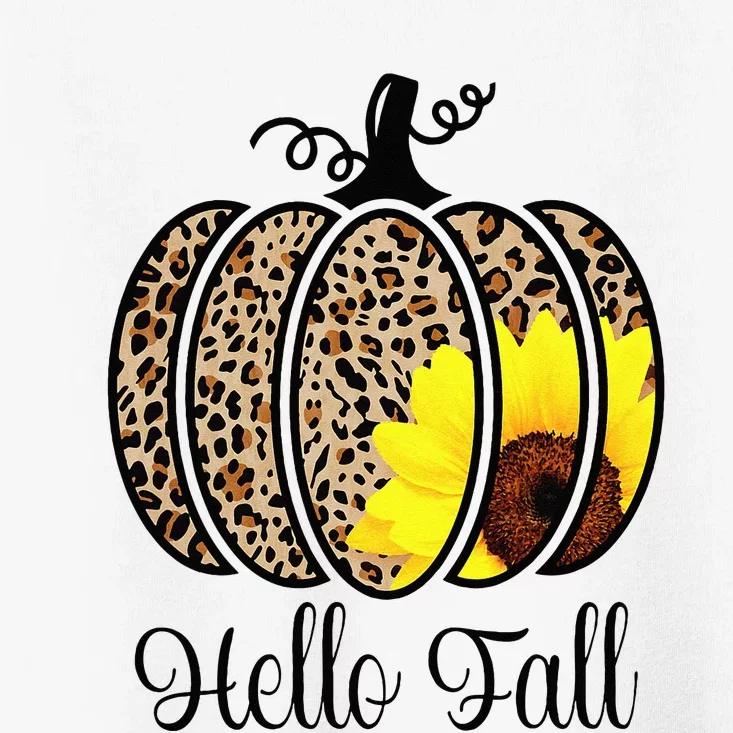 Hello Fall Sunflower Pumpkin Fall YAll Leopard Autumn Toddler T-Shirt