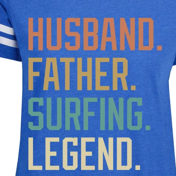 Husband Father Surfing Legend Fathers Day Birthday Gift Enza Ladies Jersey Football T-Shirt