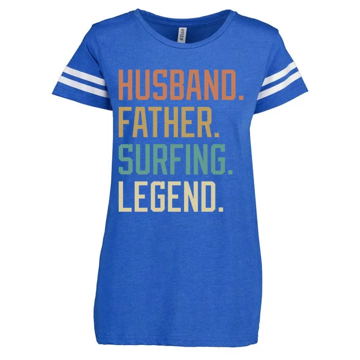 Husband Father Surfing Legend Fathers Day Birthday Gift Enza Ladies Jersey Football T-Shirt