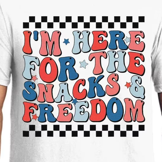 Here For Snacks And Freedom 4th Of July Pajama Set