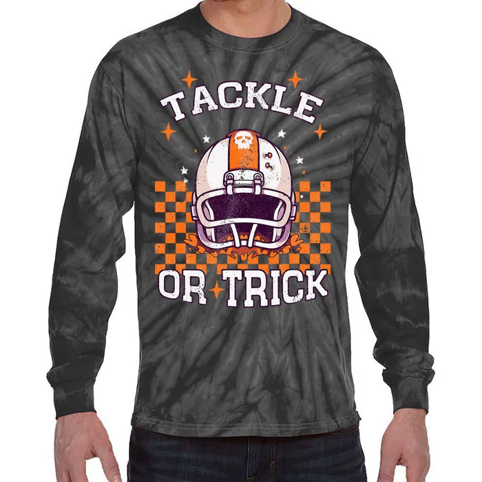 Halloween Football Spooktacular Tie-Dye Long Sleeve Shirt