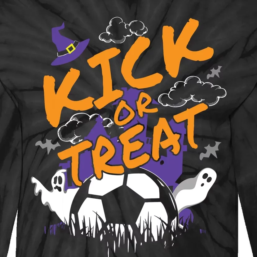 Halloween For Soccer Players With A Soccer Ball Tie-Dye Long Sleeve Shirt