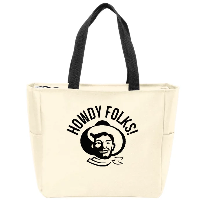 Howdy Folks State Fair Texas Cowboy Zip Tote Bag