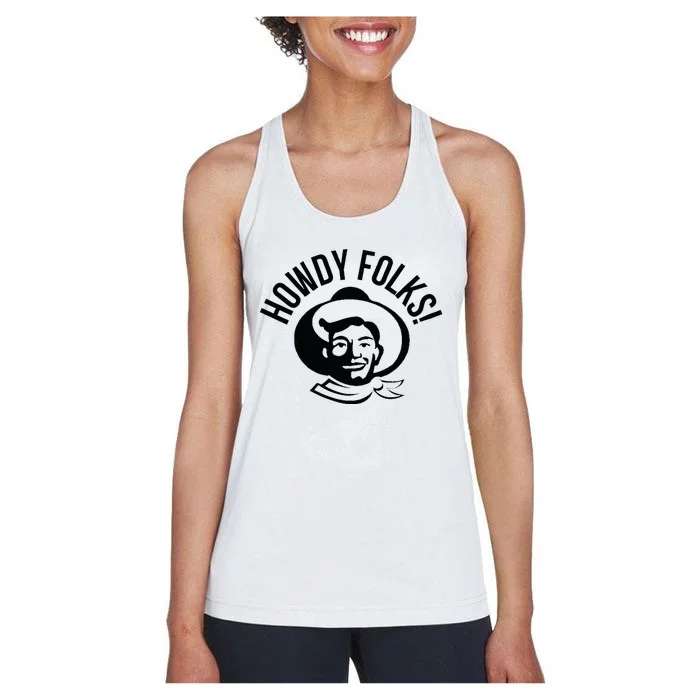 Howdy Folks State Fair Texas Cowboy Women's Racerback Tank