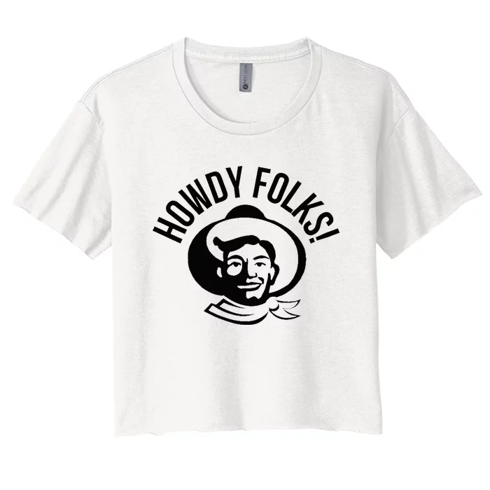 Howdy Folks State Fair Texas Cowboy Women's Crop Top Tee