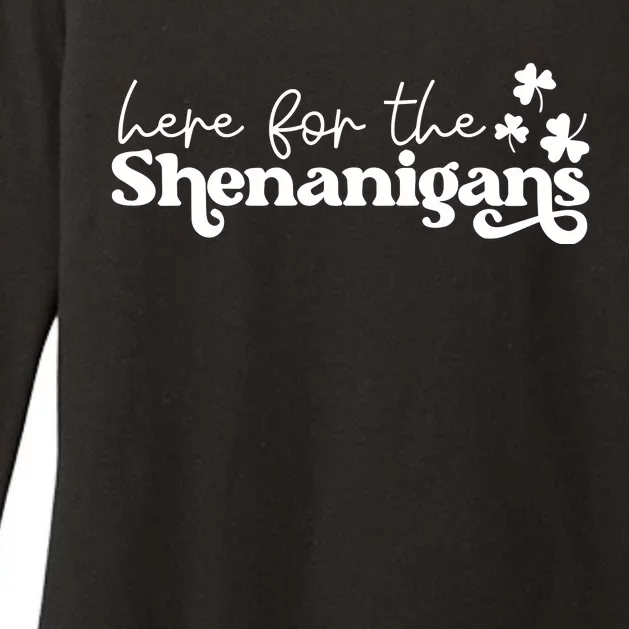 Here For Shenanigans Lucky St Patricks Day Womens CVC Long Sleeve Shirt