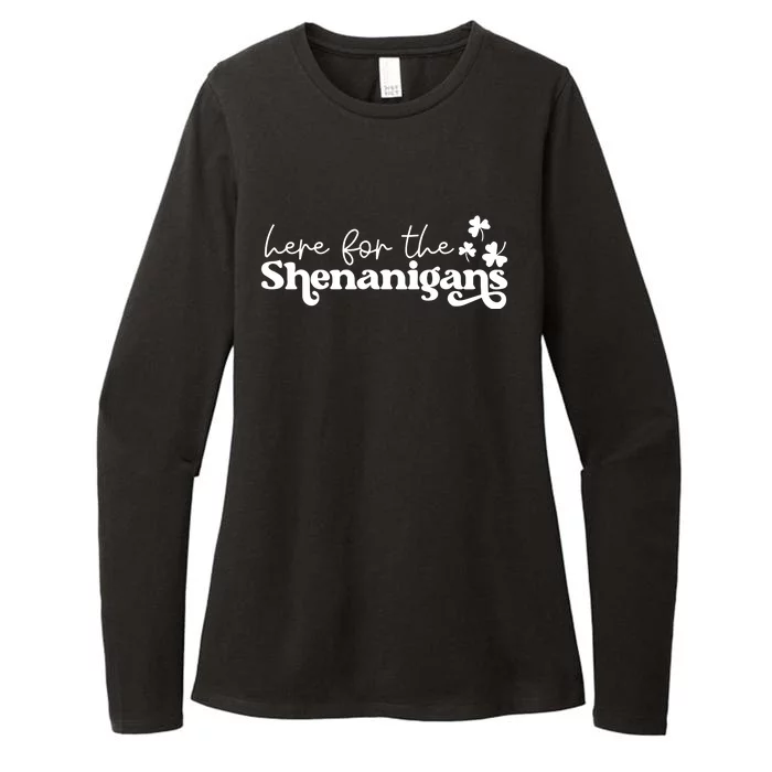 Here For Shenanigans Lucky St Patricks Day Womens CVC Long Sleeve Shirt