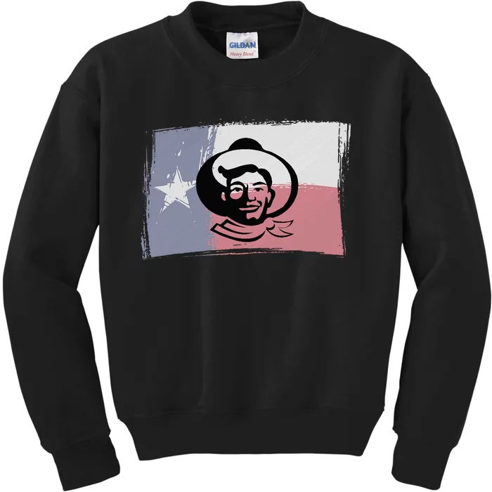 Howdy Folks State Fair Texas Cow Texas Flag Kids Sweatshirt