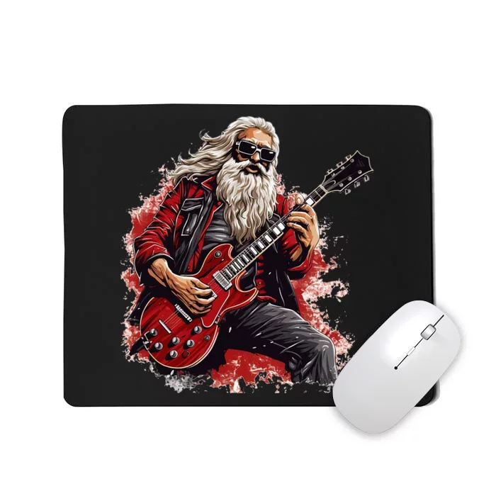 Happy festive Season for Motorcycle Santa and Guitar Lovers Mousepad