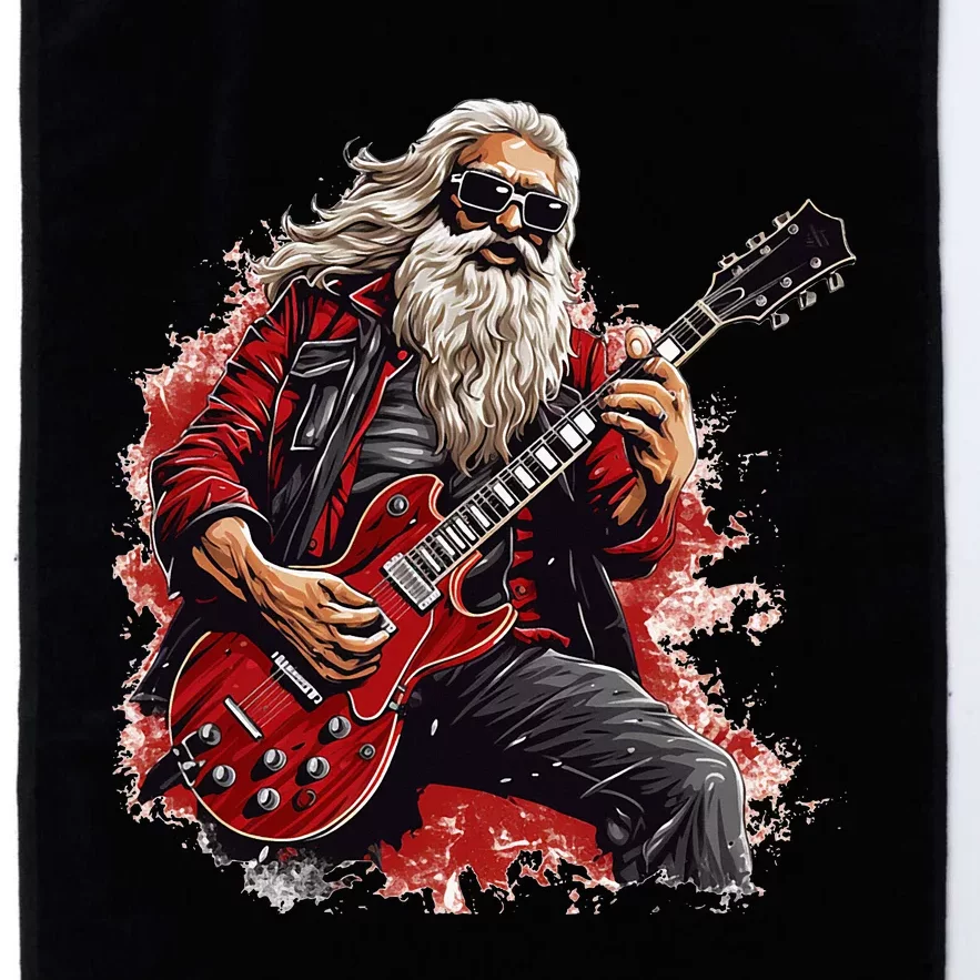 Happy festive Season for Motorcycle Santa and Guitar Lovers Platinum Collection Golf Towel