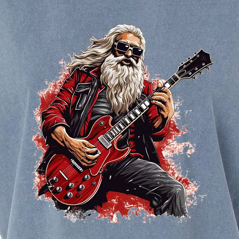 Happy festive Season for Motorcycle Santa and Guitar Lovers Garment-Dyed Women's Muscle Tee