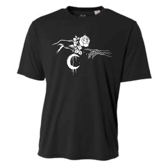 Hand Flower Skeleton Cooling Performance Crew T-Shirt