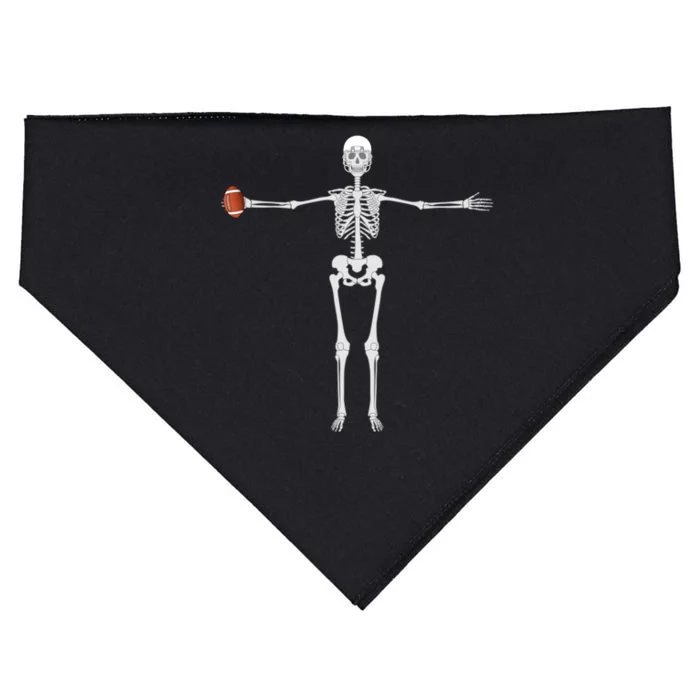 Halloween Football Skeleton Gift USA-Made Doggie Bandana