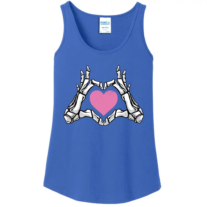 Halloween Funny Skeleton Hands Heart Gift Ladies Essential Tank