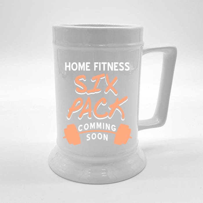 Home Fitness Six Pack Coming Soon Retro Funny Present Gift Front & Back Beer Stein