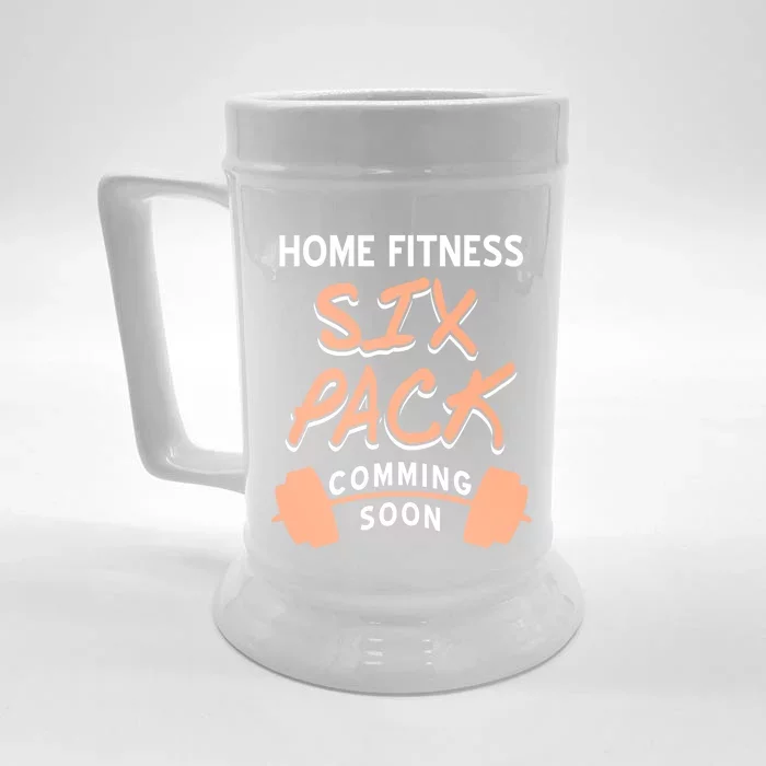 Home Fitness Six Pack Coming Soon Retro Funny Present Gift Front & Back Beer Stein