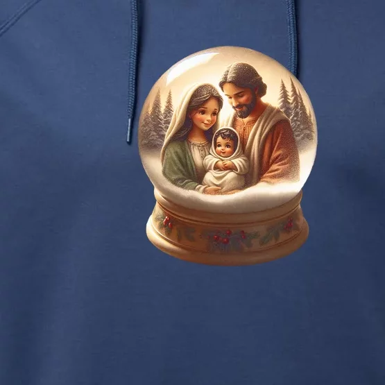 Holy Family Snow Globe Performance Fleece Hoodie