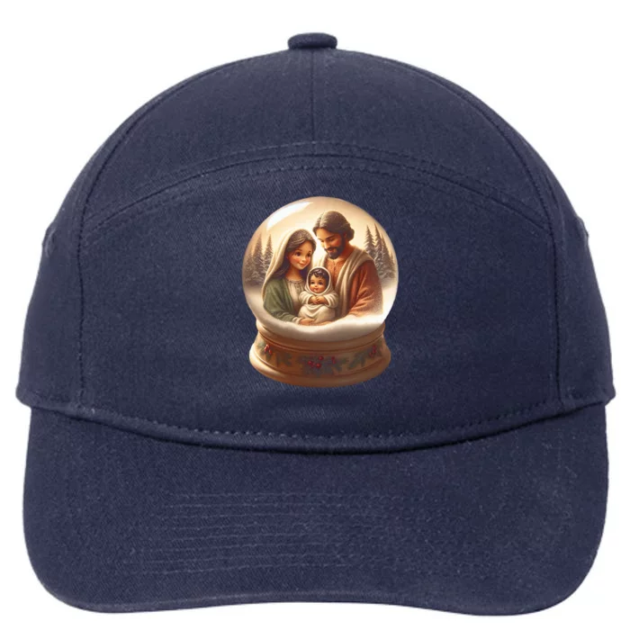 Holy Family Snow Globe 7-Panel Snapback Hat