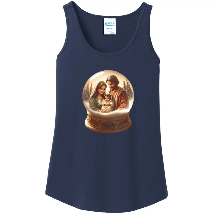 Holy Family Snow Globe Ladies Essential Tank