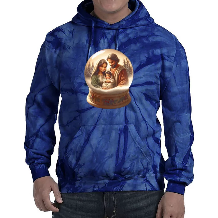 Holy Family Snow Globe Tie Dye Hoodie