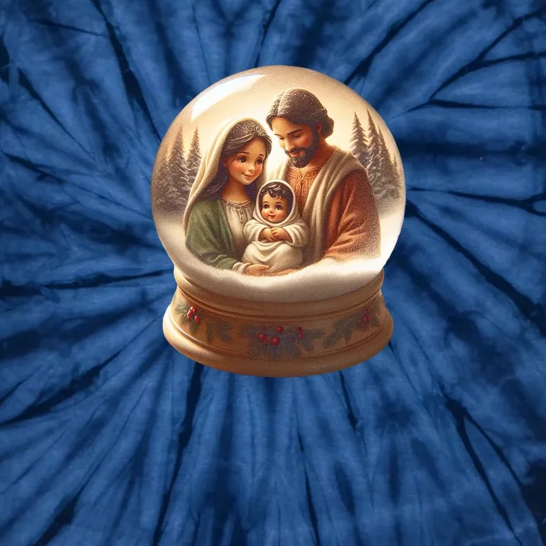 Holy Family Snow Globe Tie-Dye T-Shirt