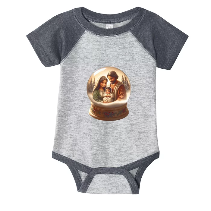 Holy Family Snow Globe Infant Baby Jersey Bodysuit