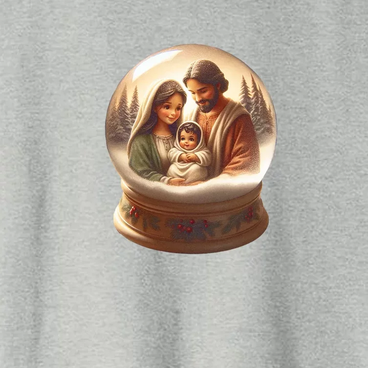 Holy Family Snow Globe Women's Crop Top Tee