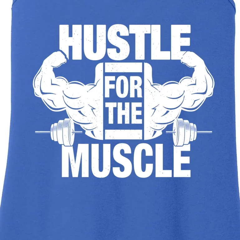 Hustle For The Muscle Funny Workout Weight Lifting Gift Ladies Essential Tank