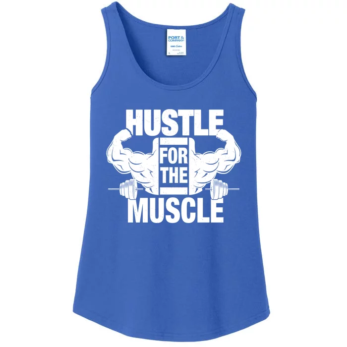 Hustle For The Muscle Funny Workout Weight Lifting Gift Ladies Essential Tank