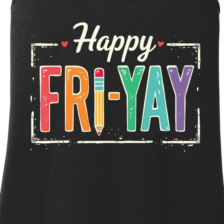 Happy Friyay Teacher Essentials Ladies Essential Tank