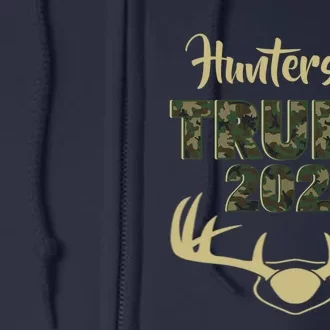 Hunters For Trump Camo Deer Hunting Camouflage Full Zip Hoodie